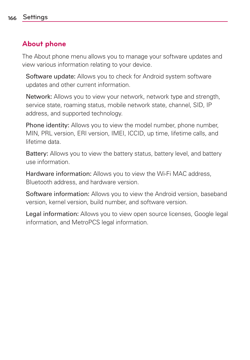 About phone | LG LGMS870 User Manual | Page 168 / 210