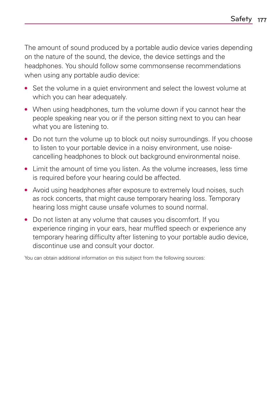 Safety | LG LGMS870 User Manual | Page 179 / 210