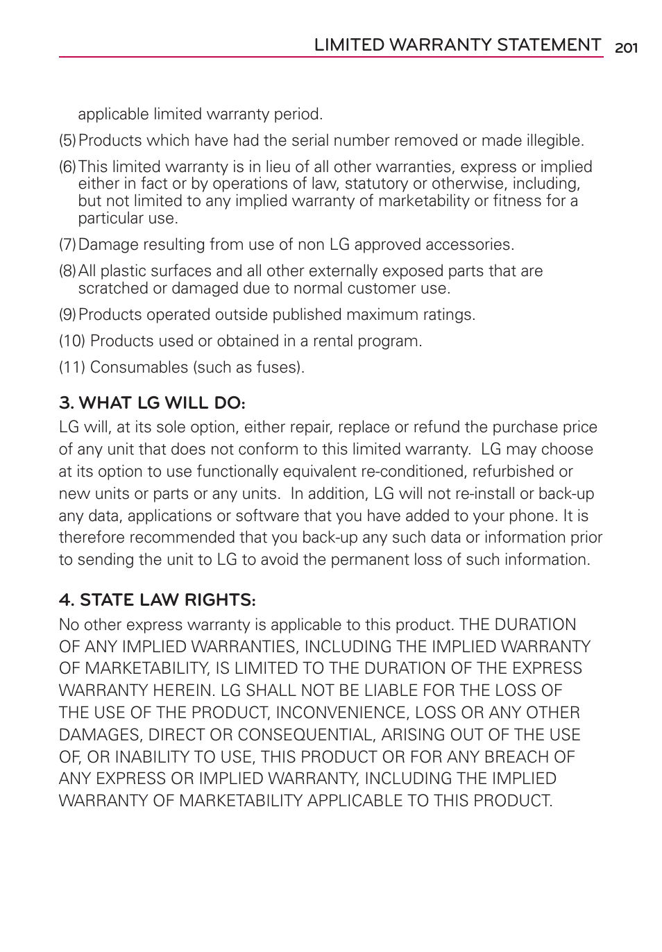 LG LGMS870 User Manual | Page 203 / 210