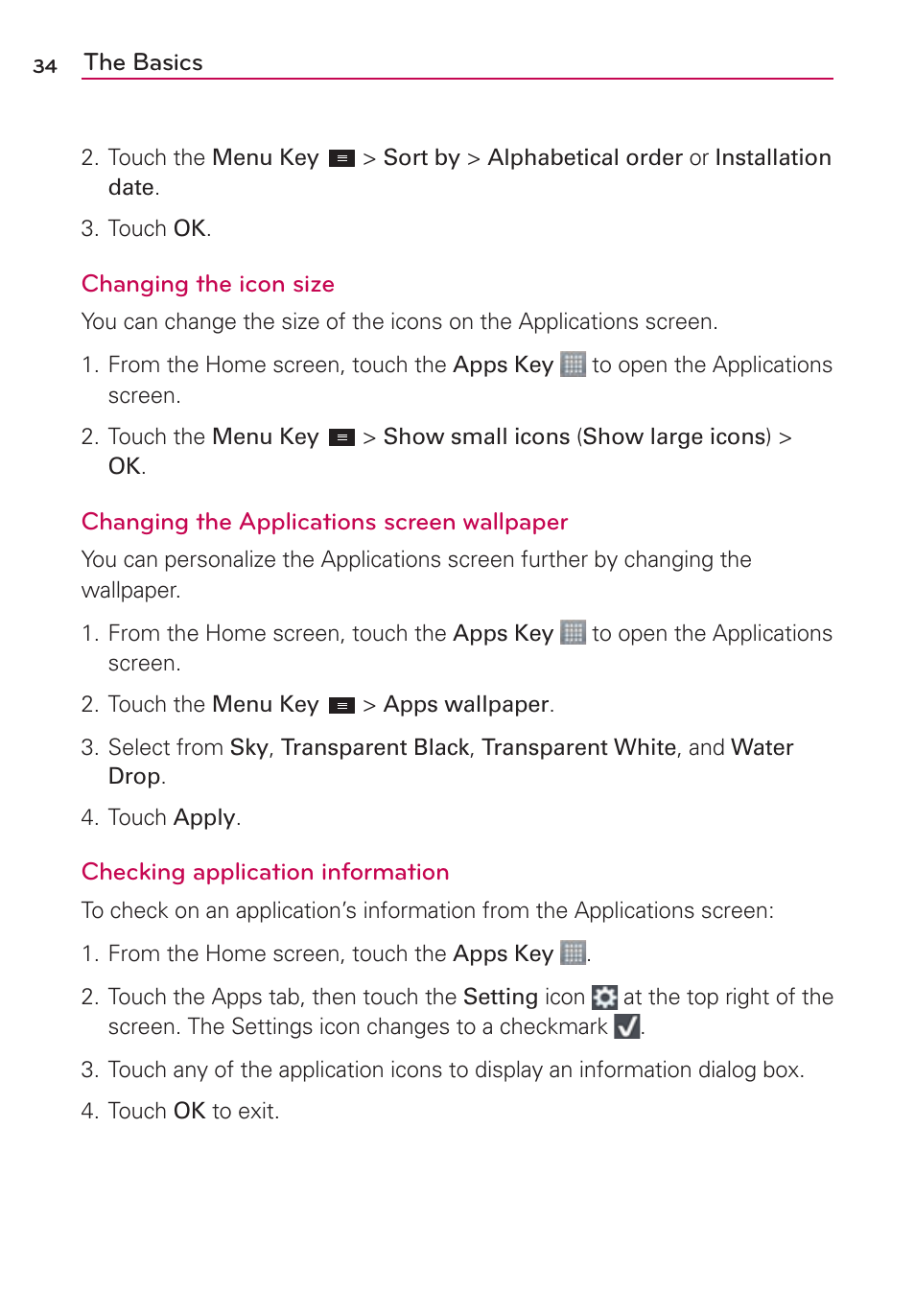 LG LGMS870 User Manual | Page 36 / 210