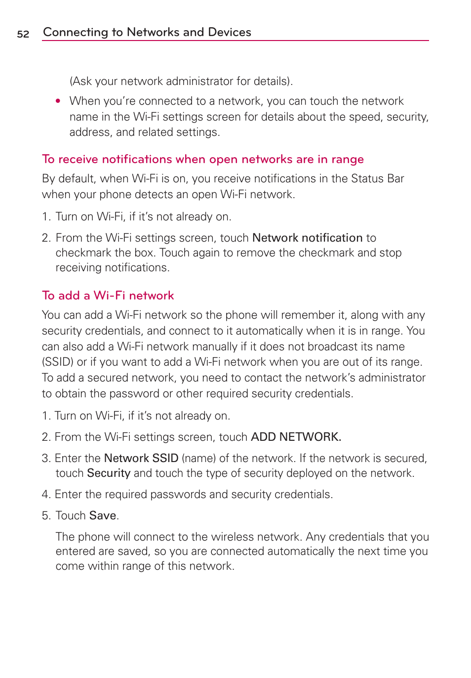 LG LGMS870 User Manual | Page 54 / 210