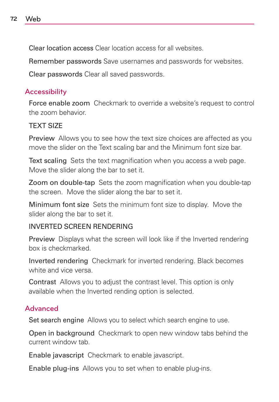 LG LGMS870 User Manual | Page 74 / 210