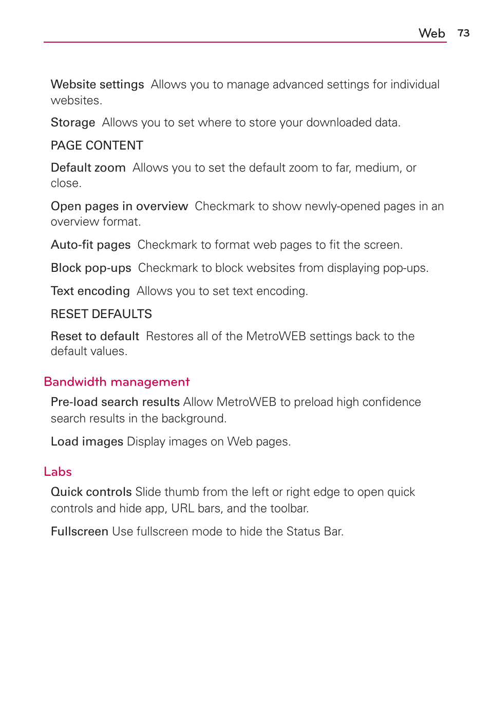 LG LGMS870 User Manual | Page 75 / 210