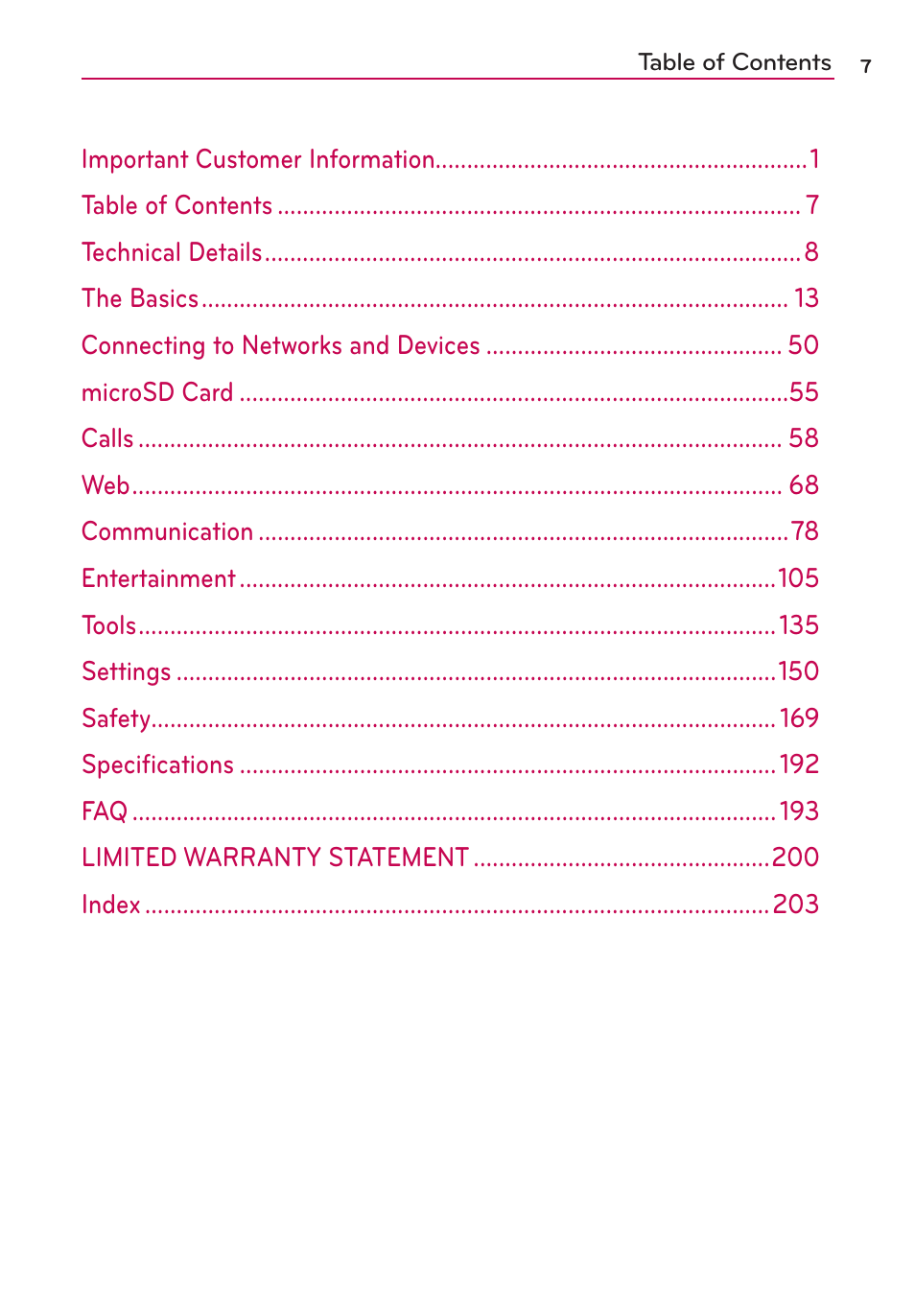 LG LGMS870 User Manual | Page 9 / 210