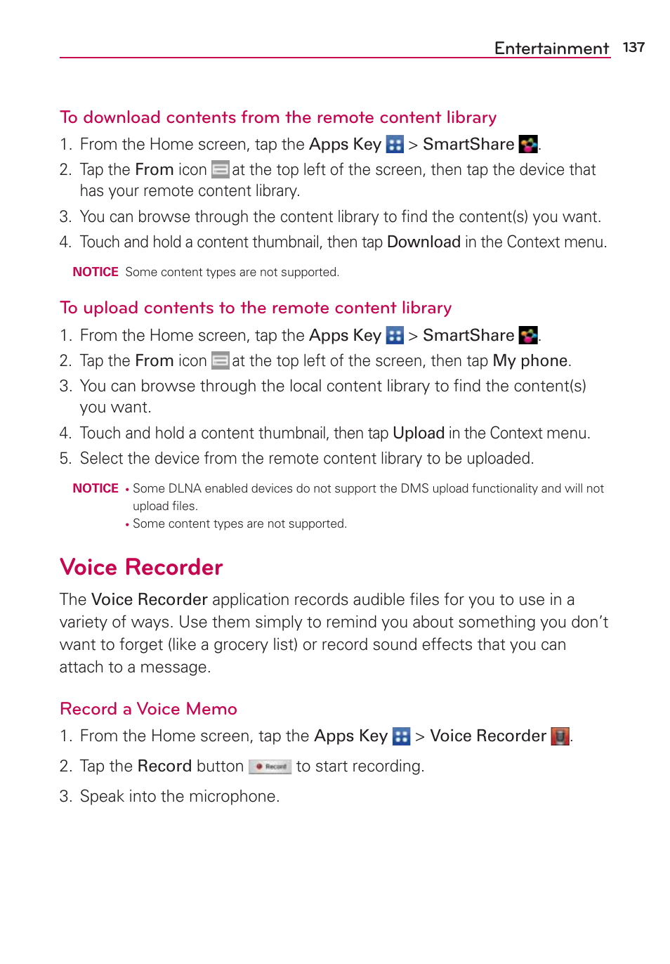 Voice recorder | LG LGVS870 User Manual | Page 139 / 223