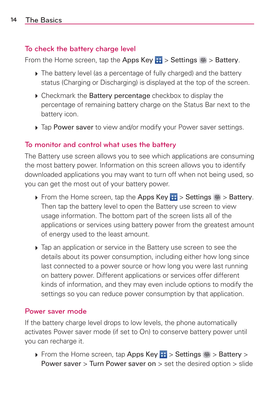 LG LGVS870 User Manual | Page 16 / 223