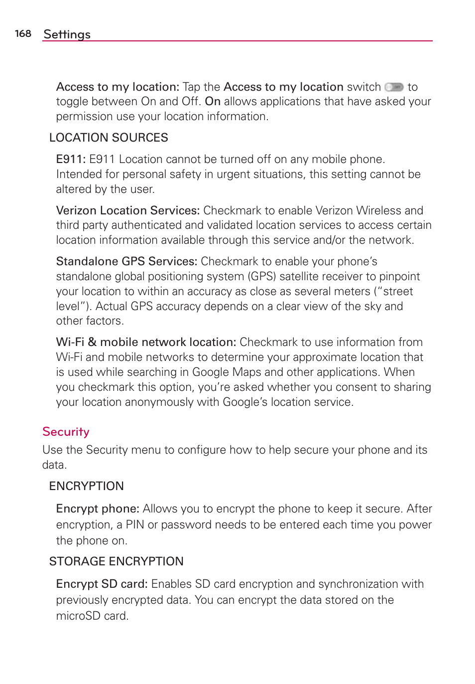 LG LGVS870 User Manual | Page 170 / 223