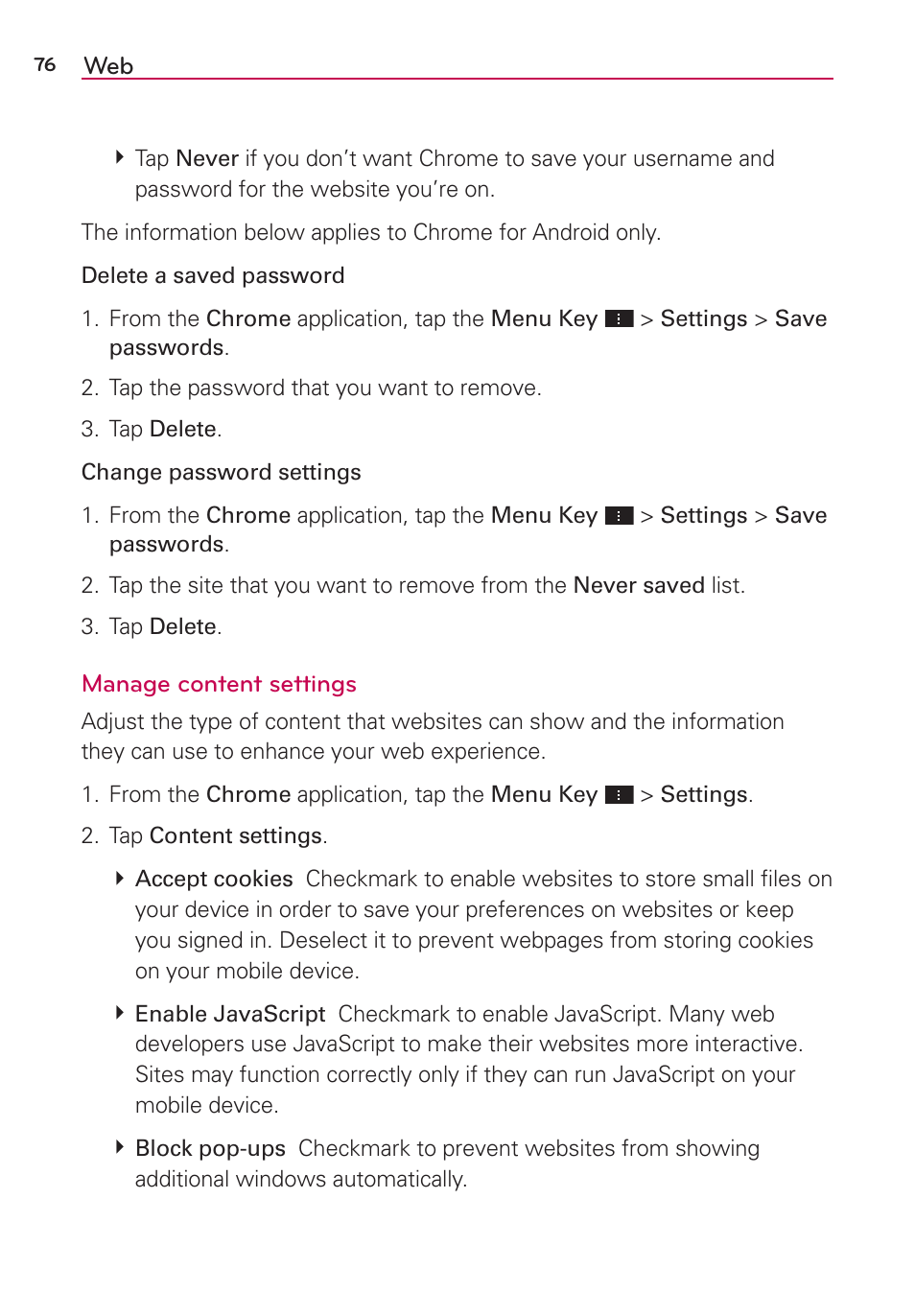 LG LGVS870 User Manual | Page 78 / 223