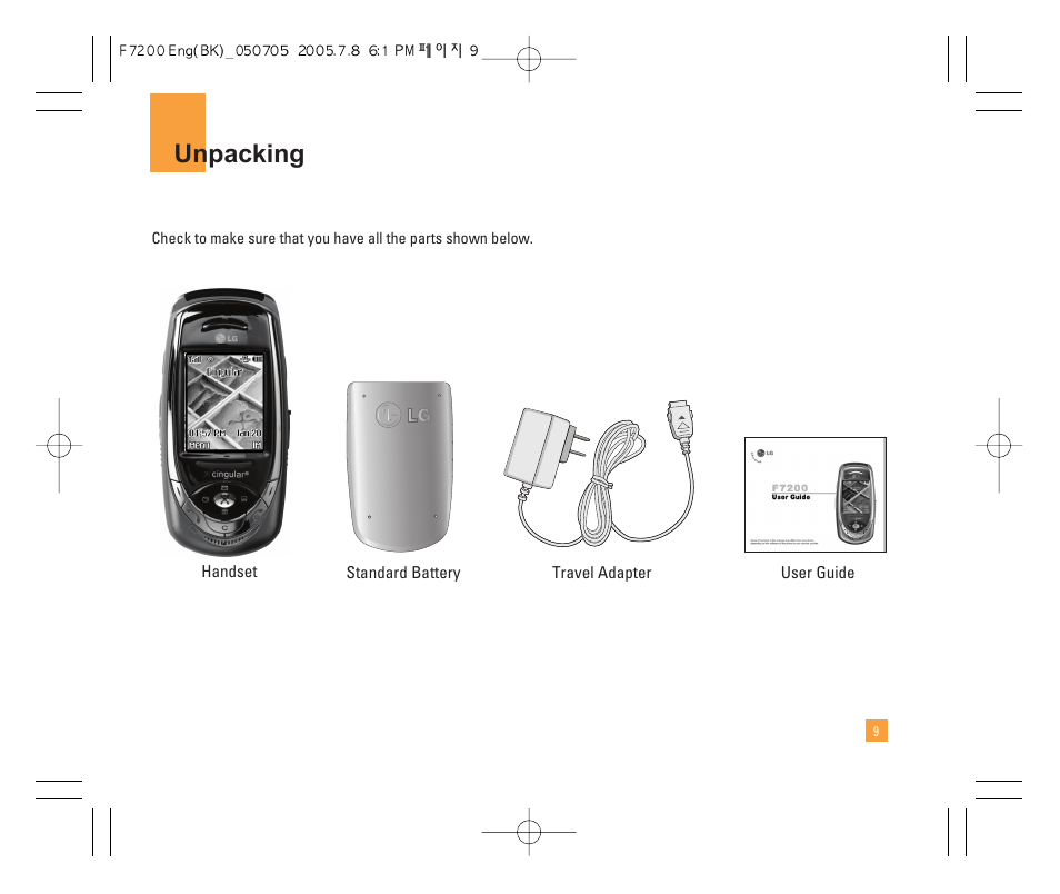 Unpacking | LG F7200 User Manual | Page 11 / 218