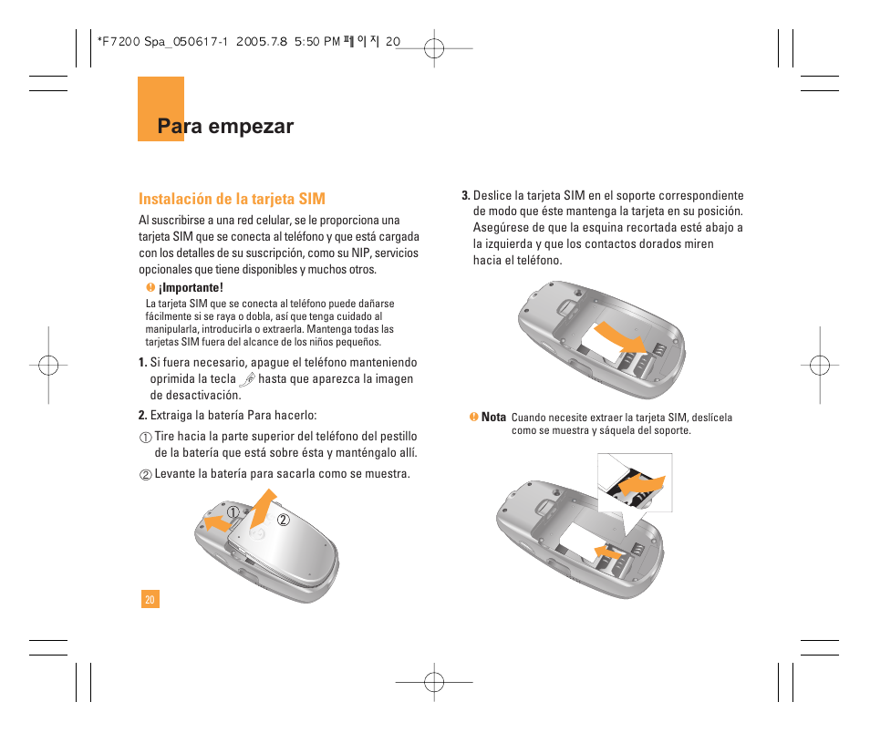 Para empezar | LG F7200 User Manual | Page 125 / 218