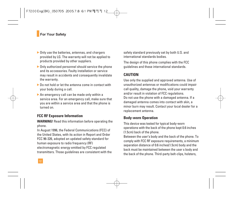 LG F7200 User Manual | Page 14 / 218