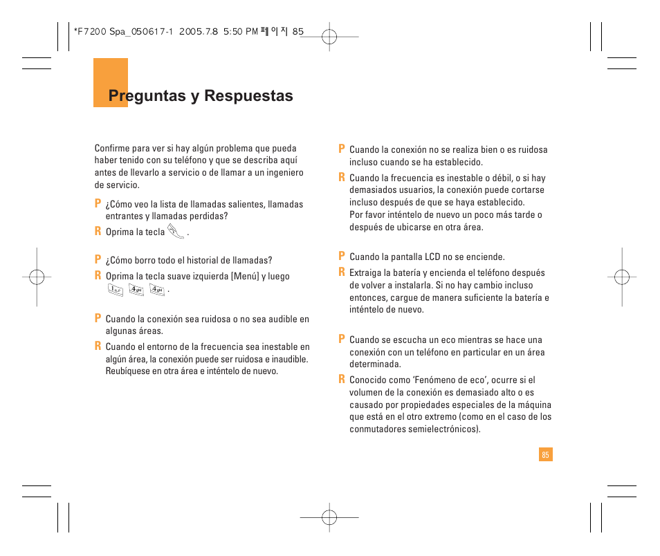 Preguntas y respuestas | LG F7200 User Manual | Page 190 / 218
