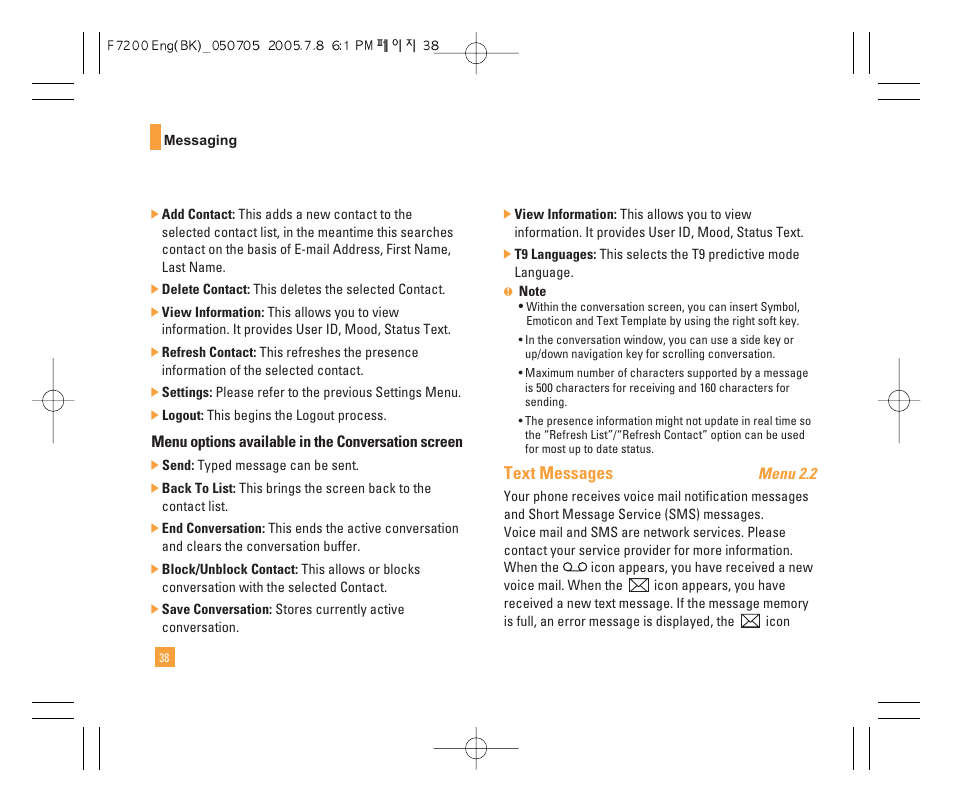 LG F7200 User Manual | Page 40 / 218