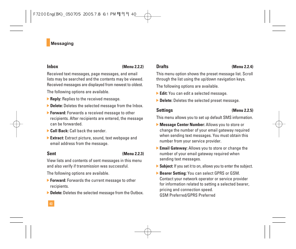 LG F7200 User Manual | Page 42 / 218