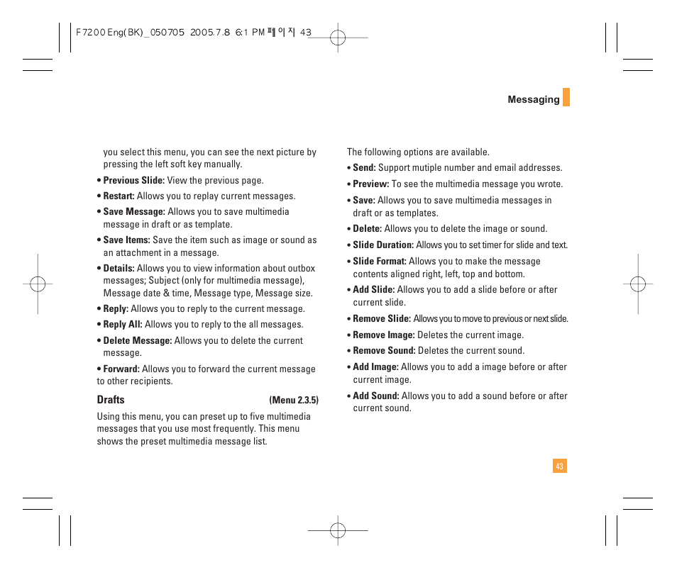 LG F7200 User Manual | Page 45 / 218