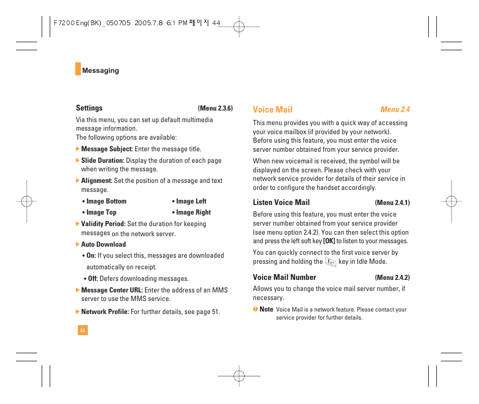 LG F7200 User Manual | Page 46 / 218