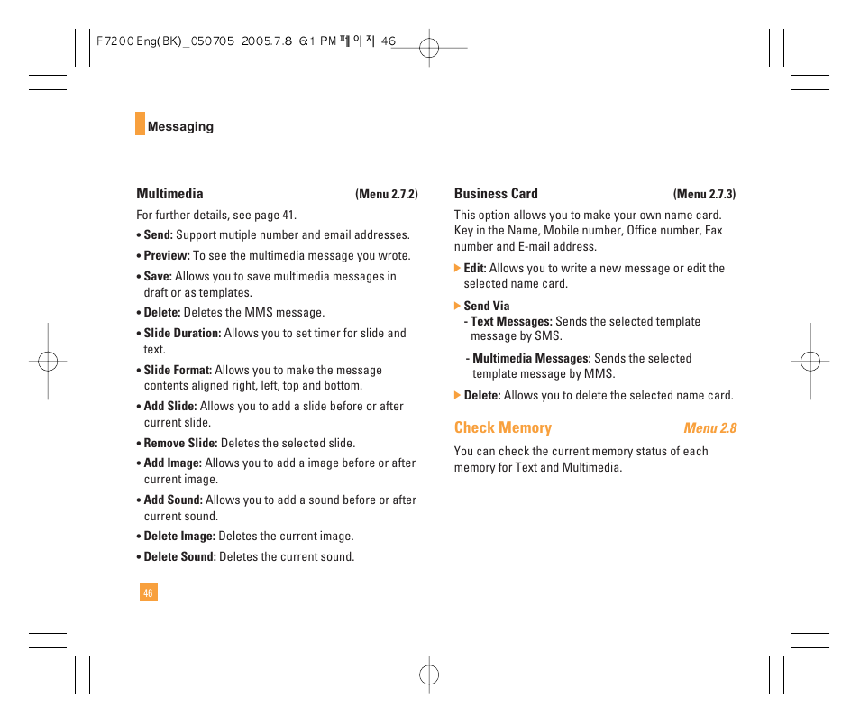 LG F7200 User Manual | Page 48 / 218