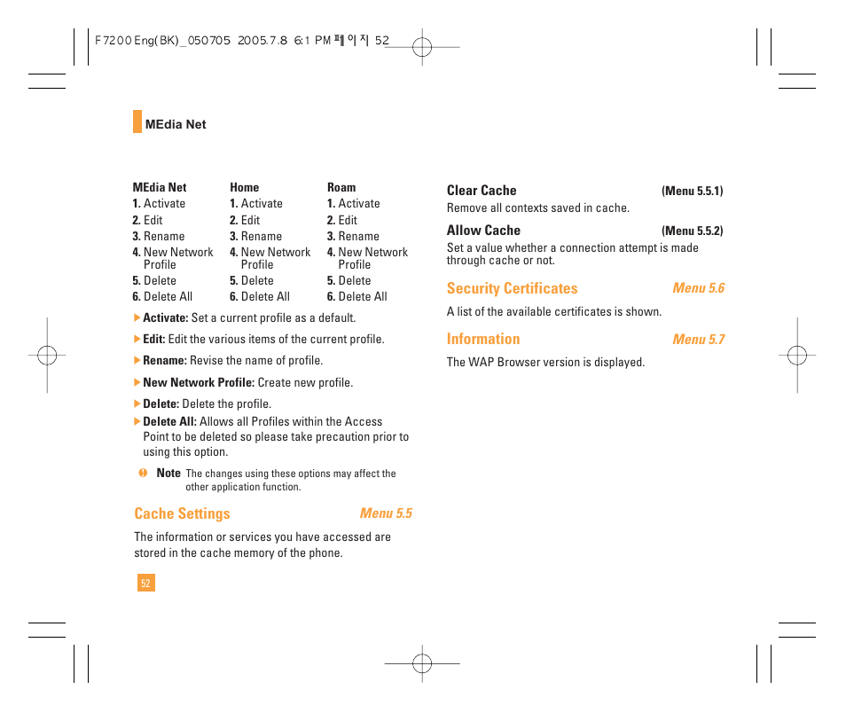 LG F7200 User Manual | Page 54 / 218