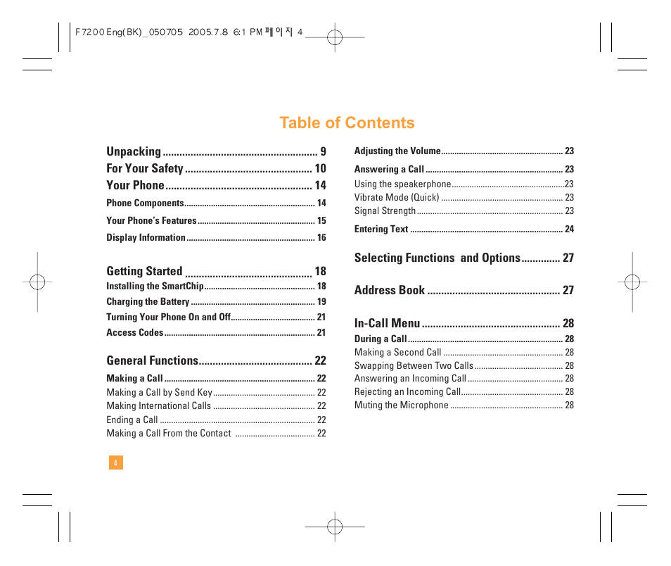 LG F7200 User Manual | Page 6 / 218