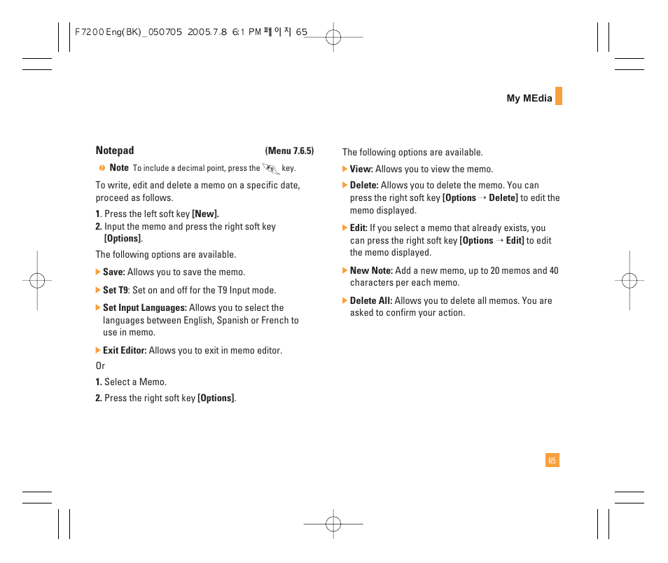 LG F7200 User Manual | Page 67 / 218