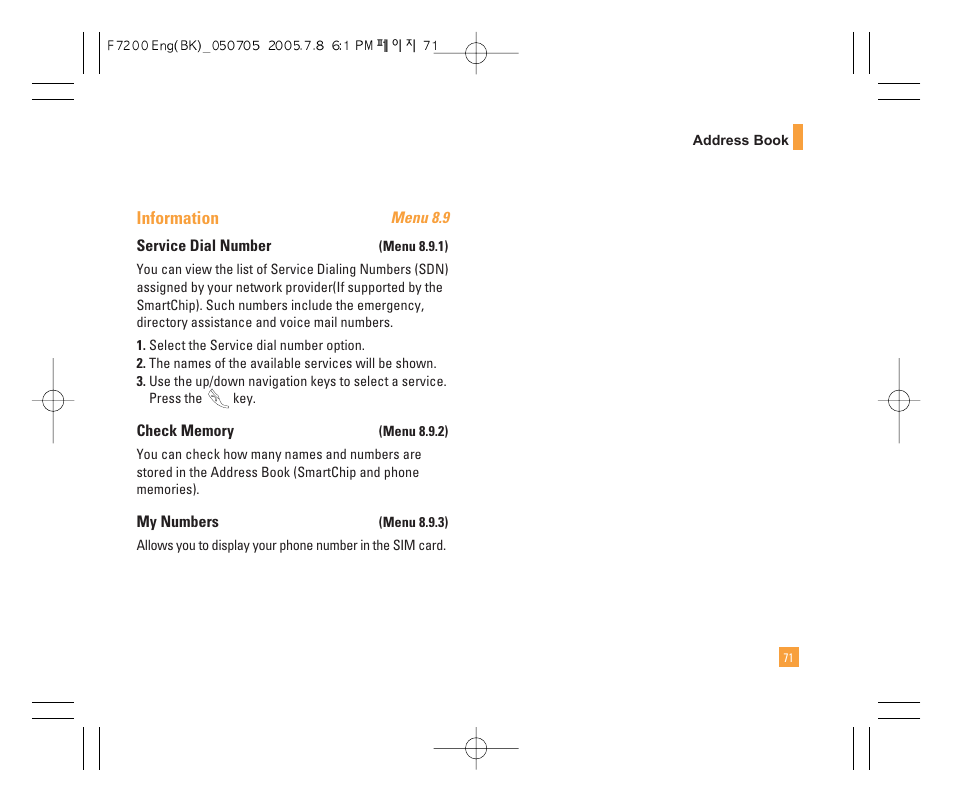 LG F7200 User Manual | Page 73 / 218