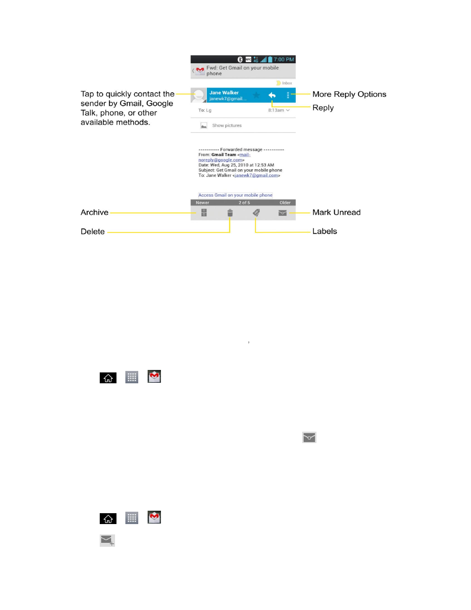 Send a gmail message | LG LS840 User Manual | Page 113 / 191