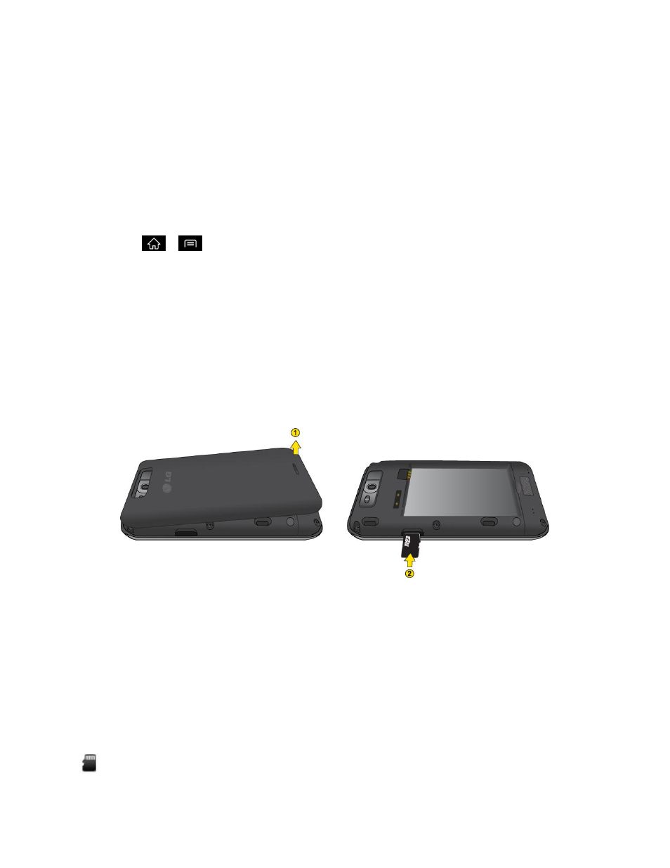 Remove the microsd card, Insert the microsd card, Microsd icon indicators | LG LS840 User Manual | Page 183 / 191