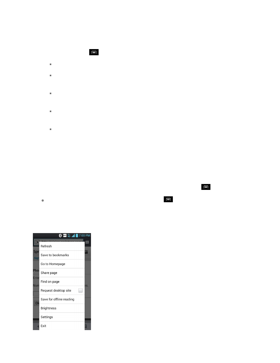 Menu key, Work with menus | LG LS840 User Manual | Page 28 / 191