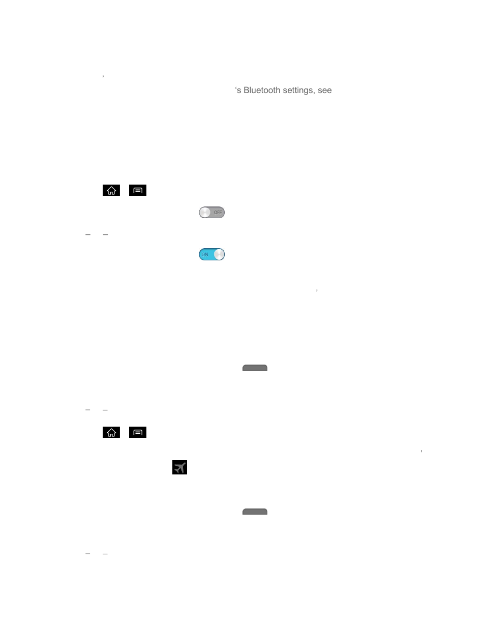 Bluetooth settings, Data usage, Airplane mode | LG LS840 User Manual | Page 71 / 191