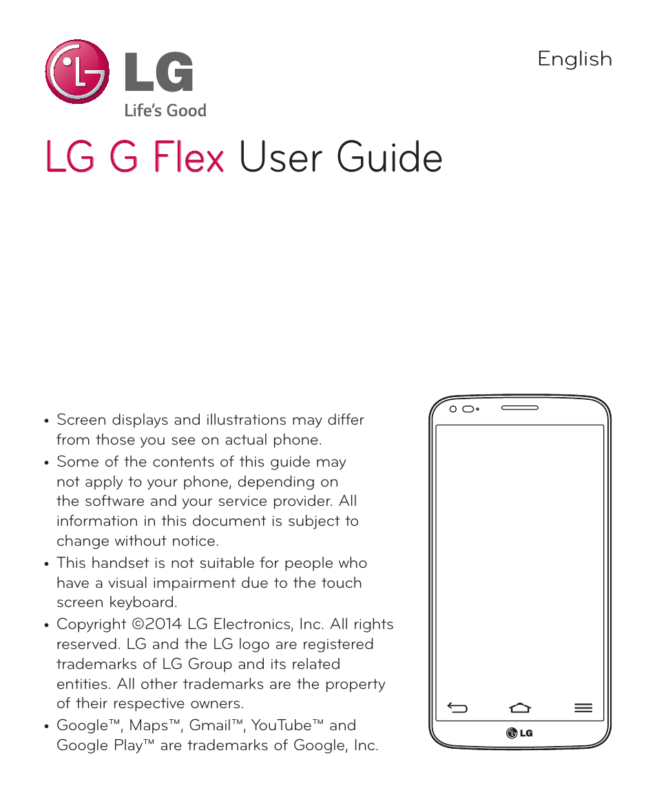 Lg g flex, Lg g flex user guide | LG D959 User Manual | Page 2 / 173