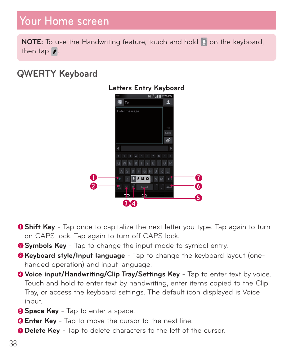 Your home screen, Qwerty keyboard | LG D959 User Manual | Page 39 / 173