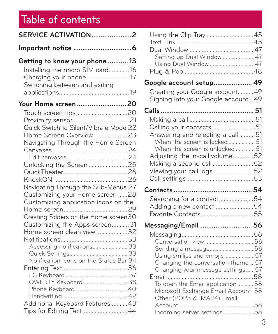 LG D959 User Manual | Page 4 / 173
