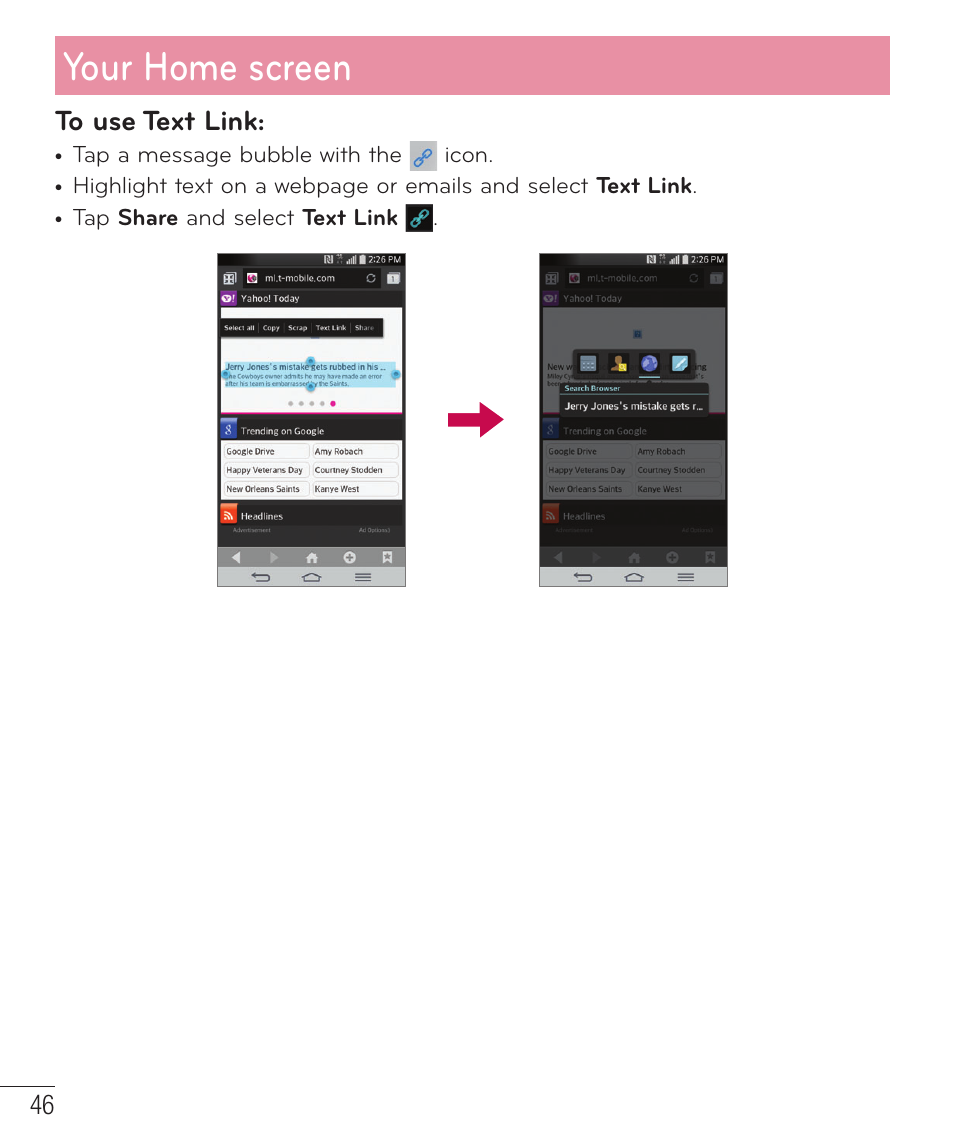 Your home screen | LG D959 User Manual | Page 47 / 173