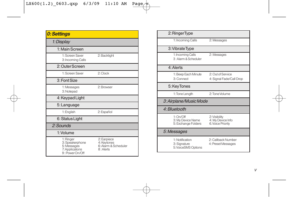 Settings | LG LGLX600 User Manual | Page 11 / 193