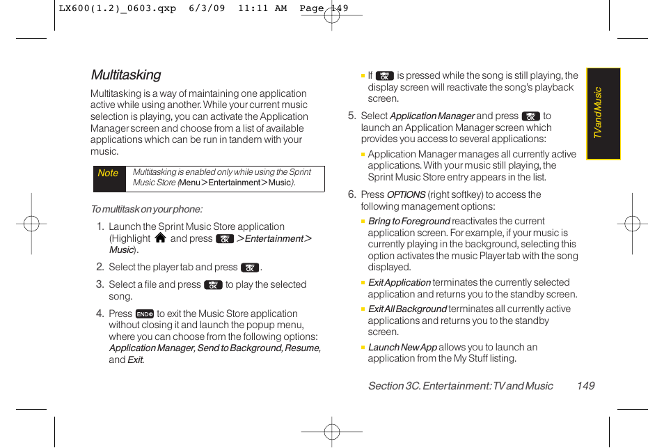 Multitasking | LG LGLX600 User Manual | Page 163 / 193