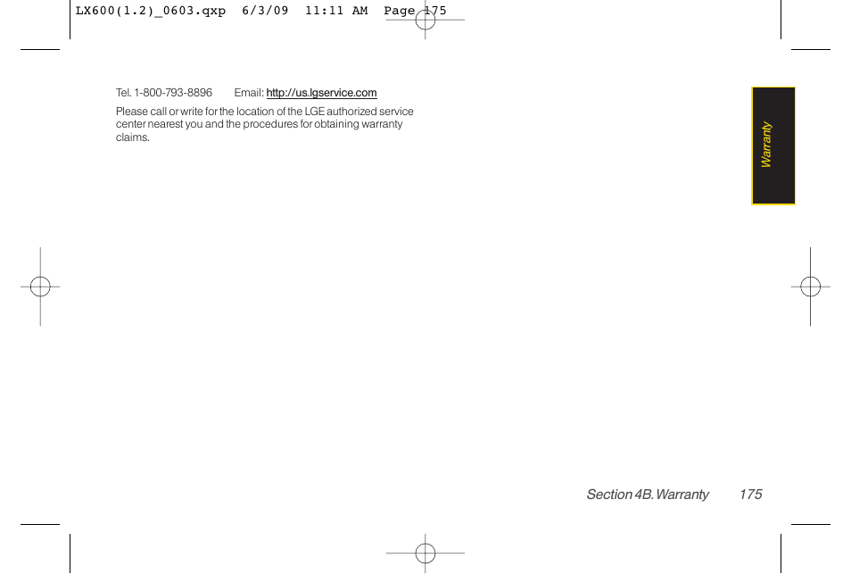 LG LGLX600 User Manual | Page 189 / 193