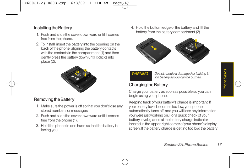 LG LGLX600 User Manual | Page 31 / 193