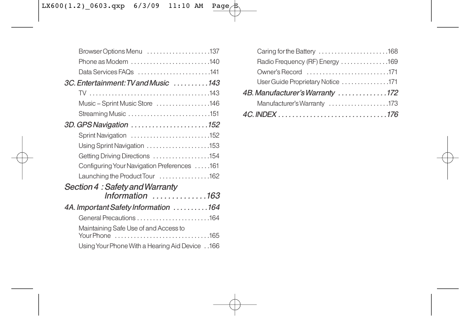 LG LGLX600 User Manual | Page 5 / 193