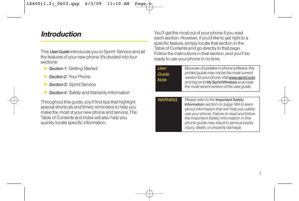 Introduction | LG LGLX600 User Manual | Page 7 / 193