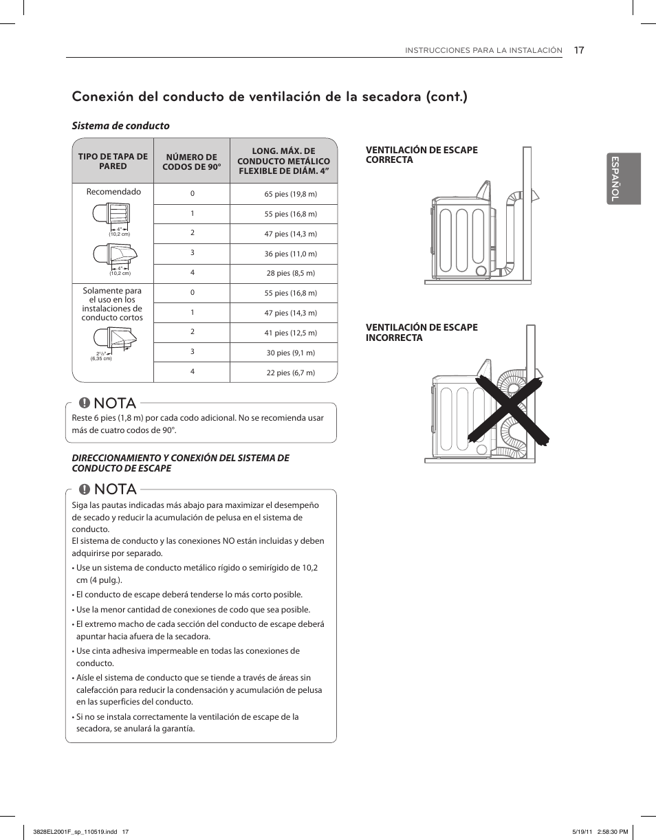 Nota | LG DLG4802W User Manual | Page 53 / 76