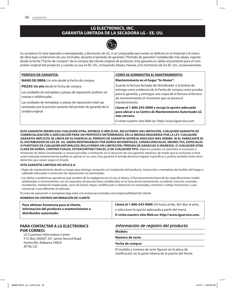 LG DLG4802W User Manual | Page 72 / 76