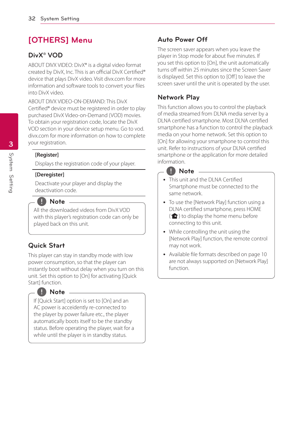 Others] menu, 32 – [others] menu | LG BD670 User Manual | Page 32 / 70