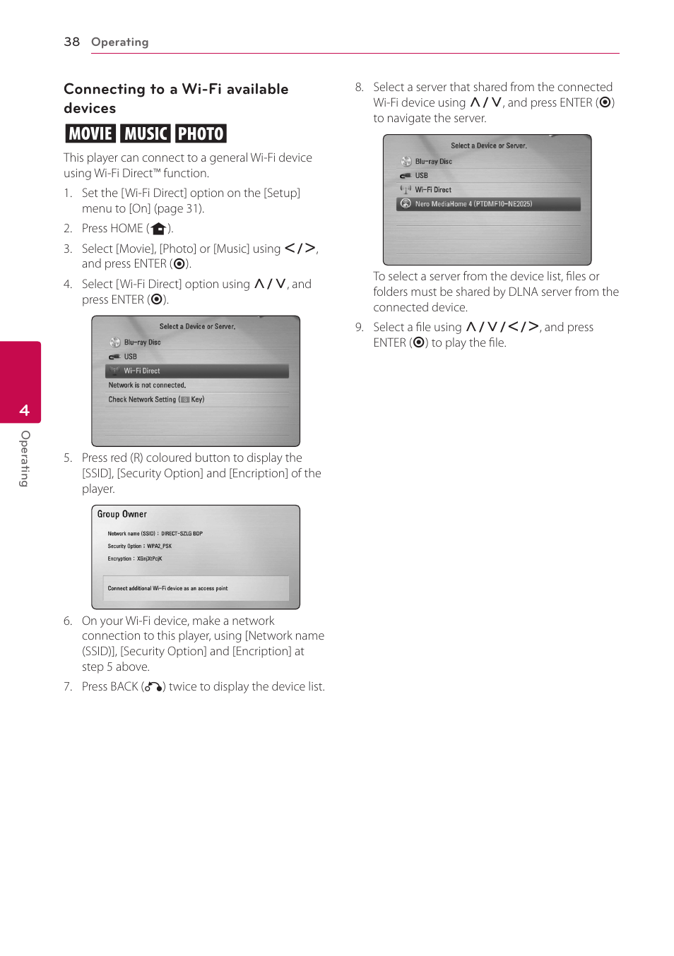LG BD670 User Manual | Page 38 / 70