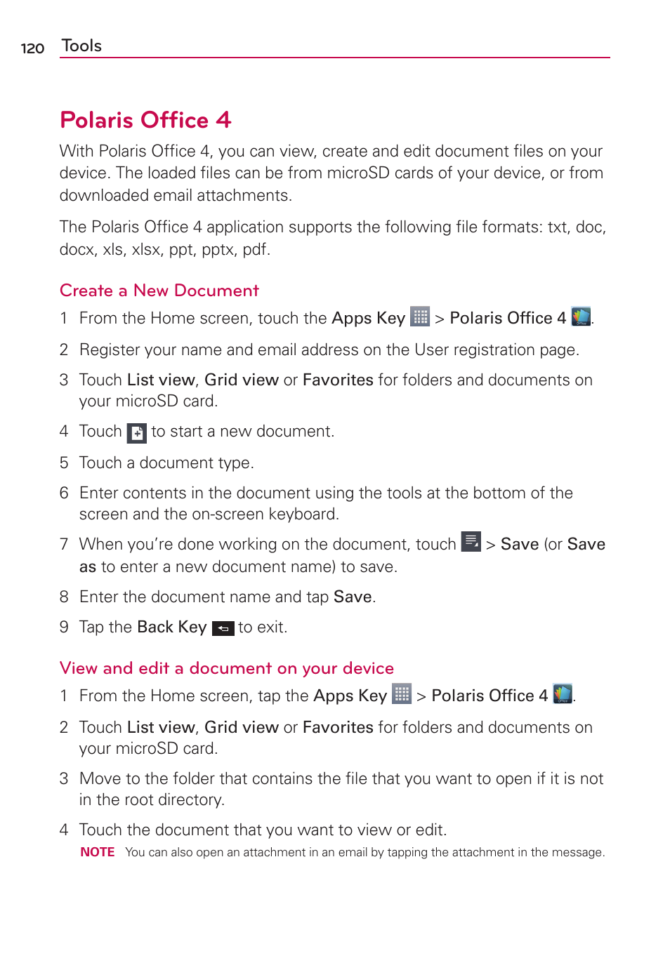 Polaris ofﬁce 4 | LG AS870 User Manual | Page 120 / 172