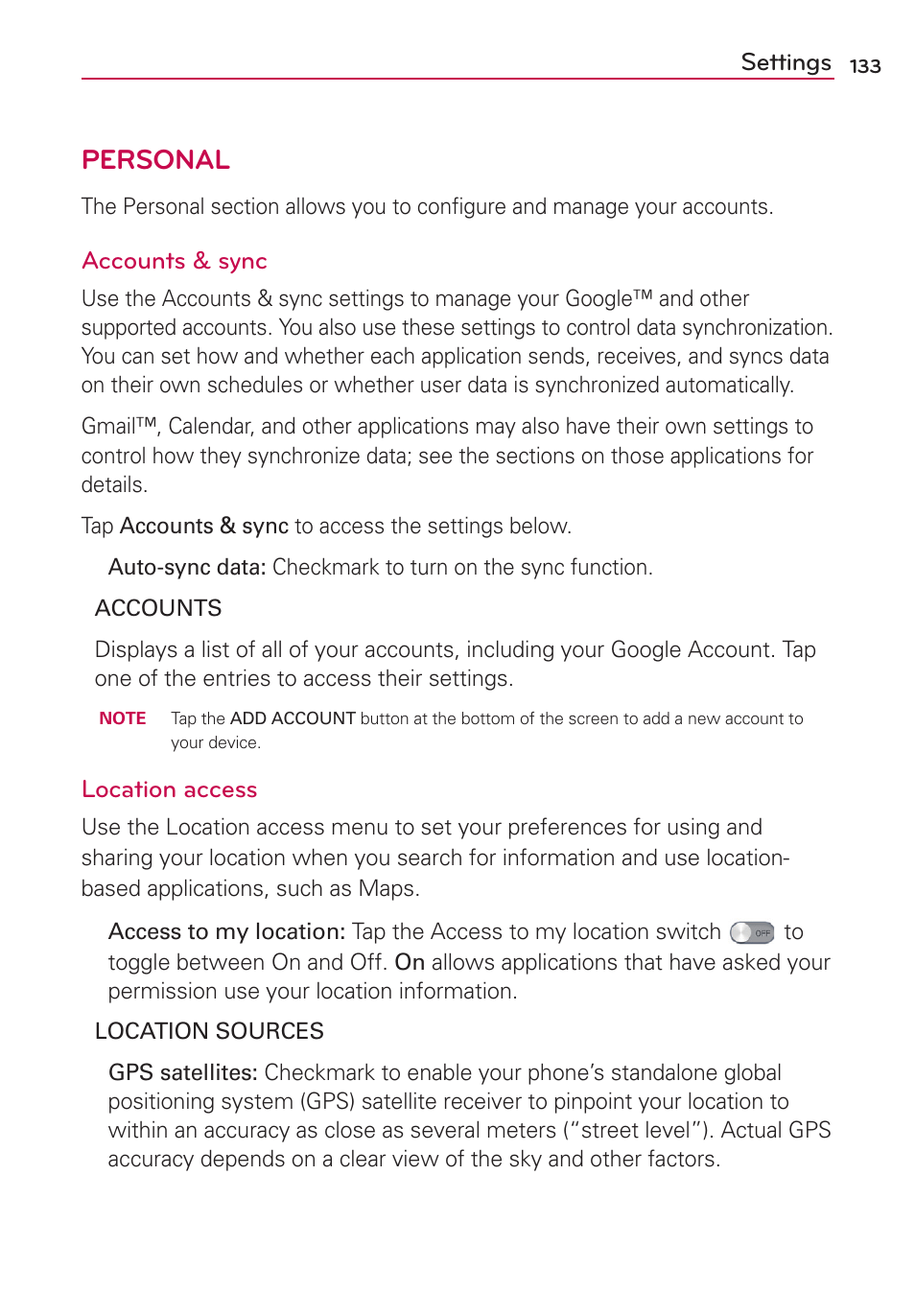 Personal | LG AS870 User Manual | Page 133 / 172