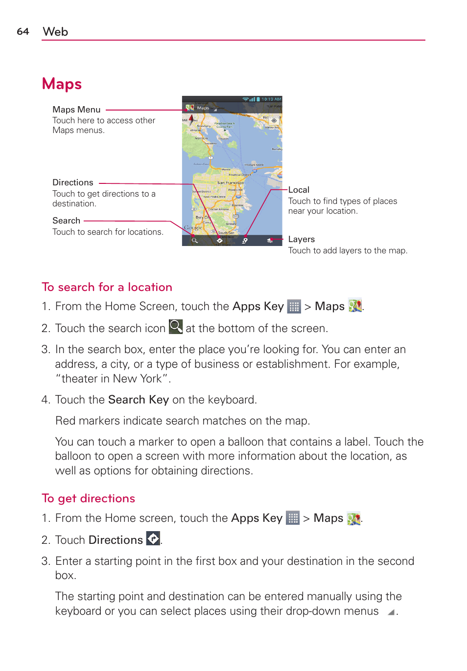 Maps | LG AS870 User Manual | Page 64 / 172