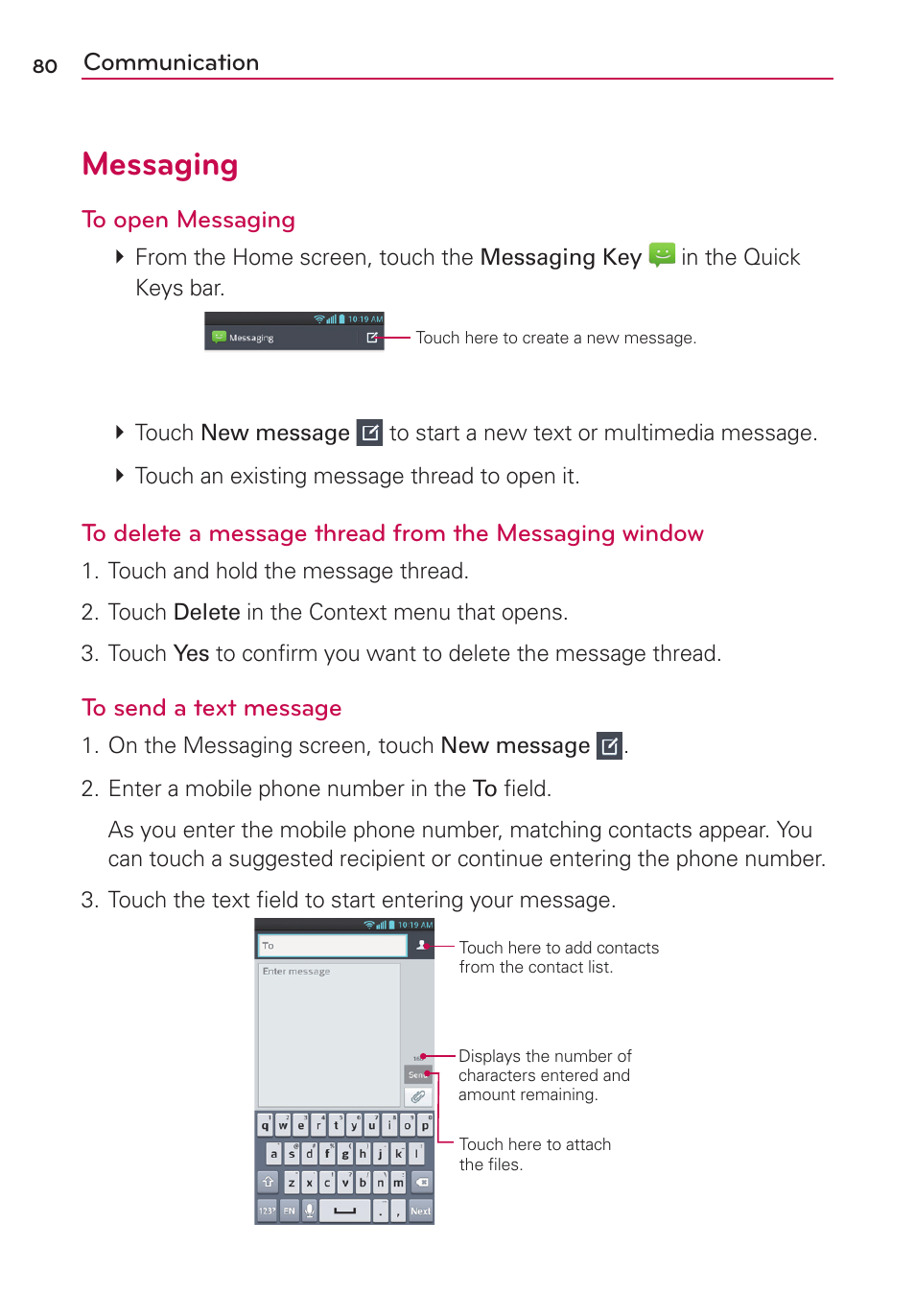 Messaging | LG AS870 User Manual | Page 80 / 172