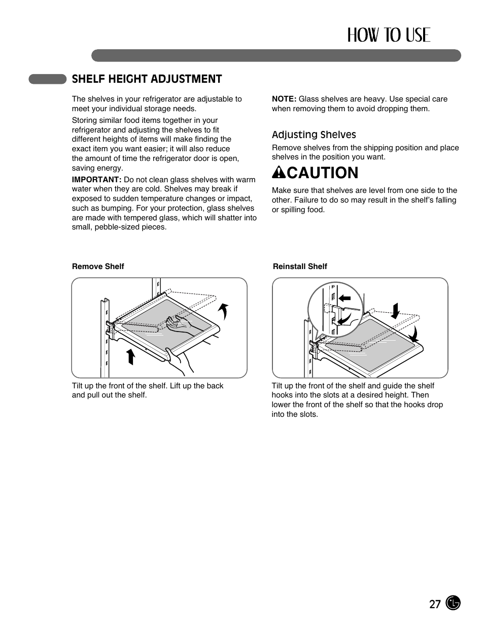 Wcaution | LG LMC25780SB User Manual | Page 27 / 40