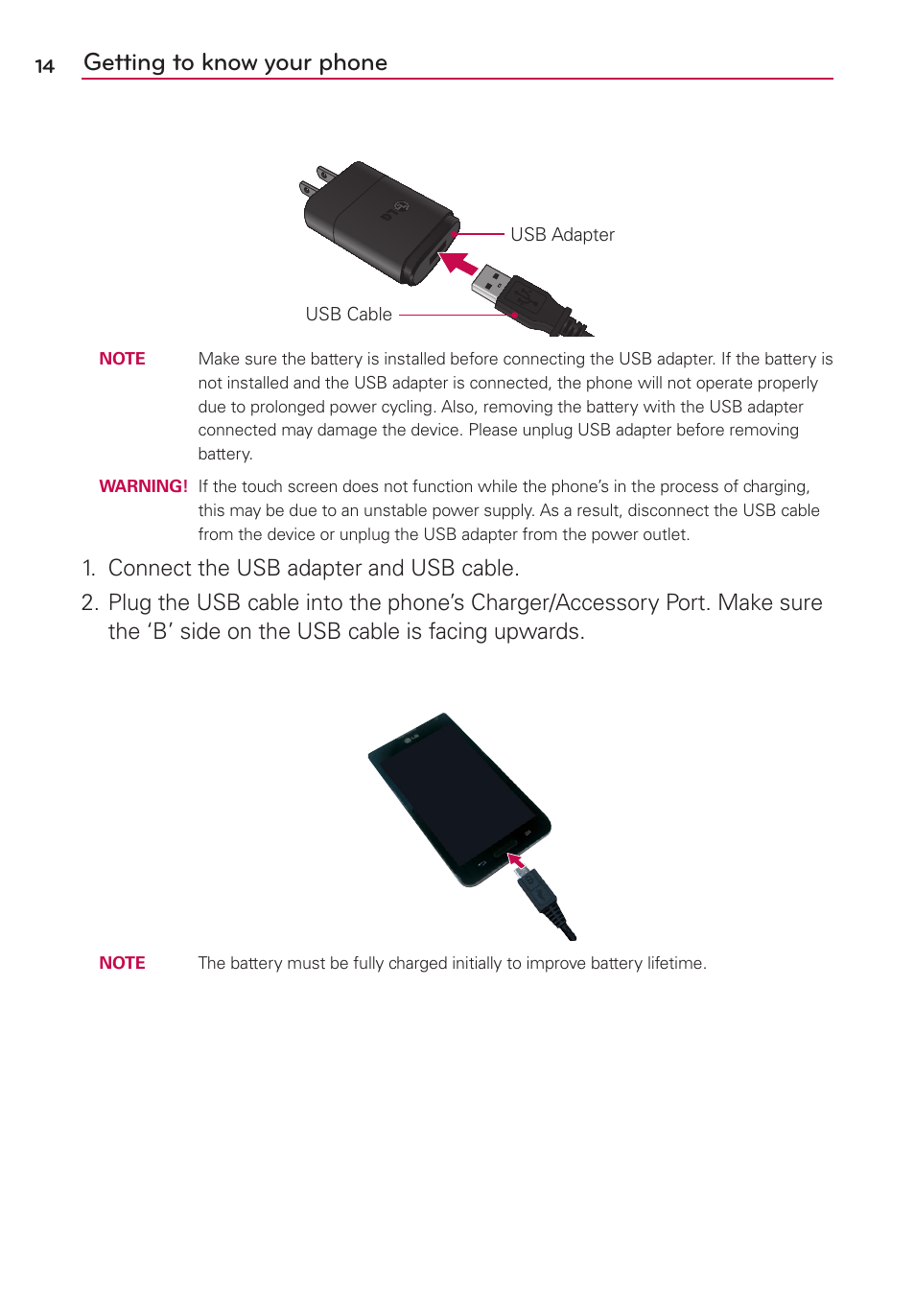 Getting to know your phone | LG LGMS500 User Manual | Page 16 / 120