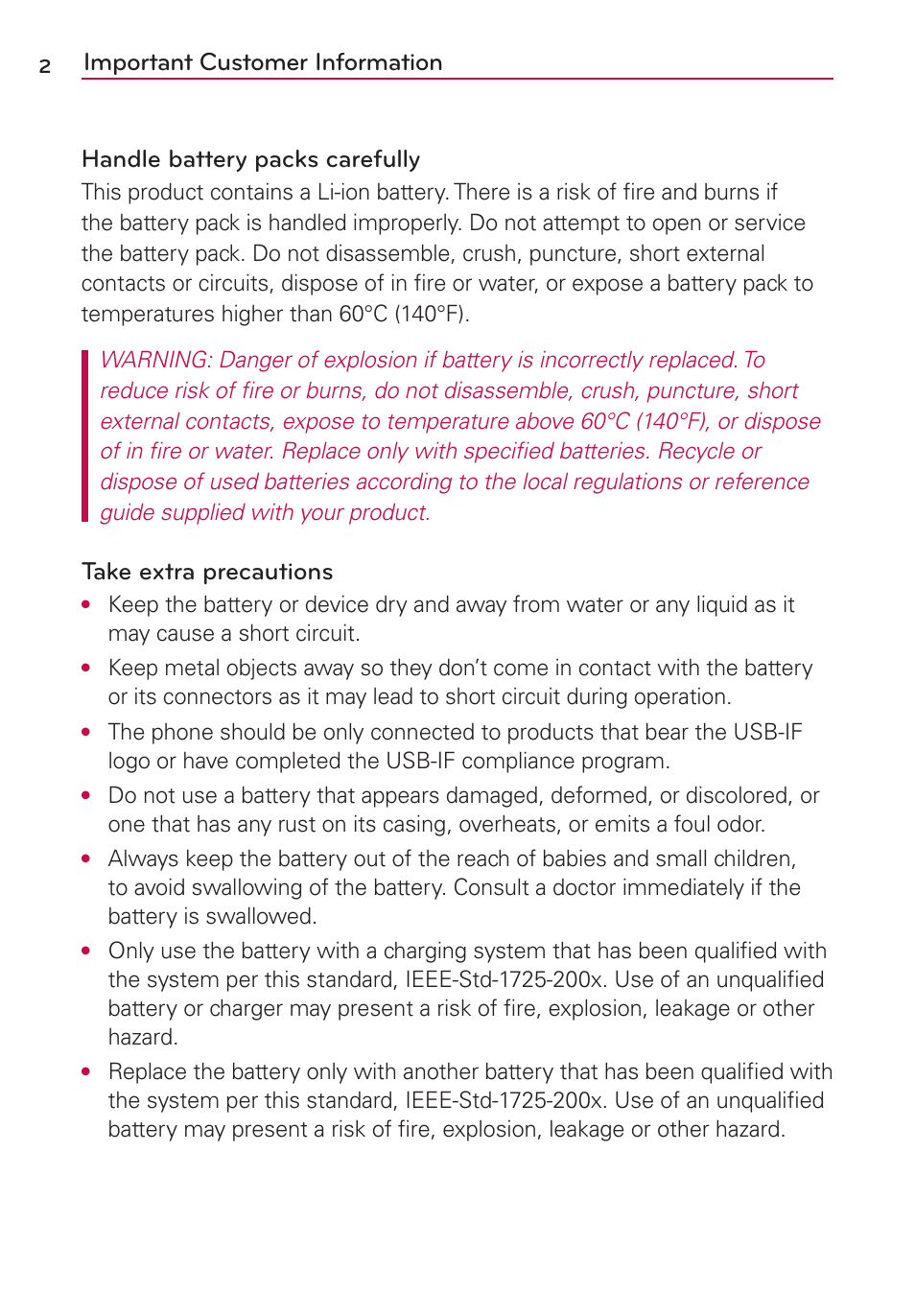 Take extra precautions | LG LGMS500 User Manual | Page 4 / 120